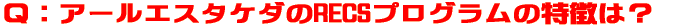 Q:アールエスタケダのRECSプログラムの特徴は?