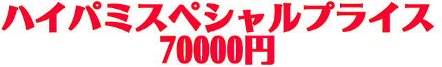 ハイパミスペシャルプライス 70000円
